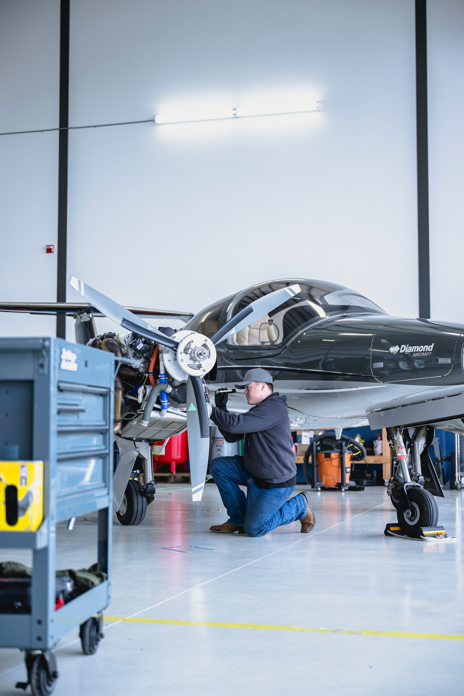 Diamond DA42 maintenance in the shop